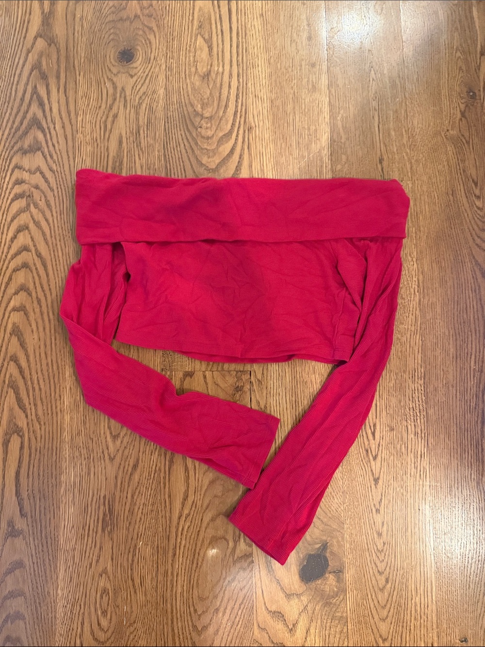 Garage Pink Off-Shoulder Crop Top